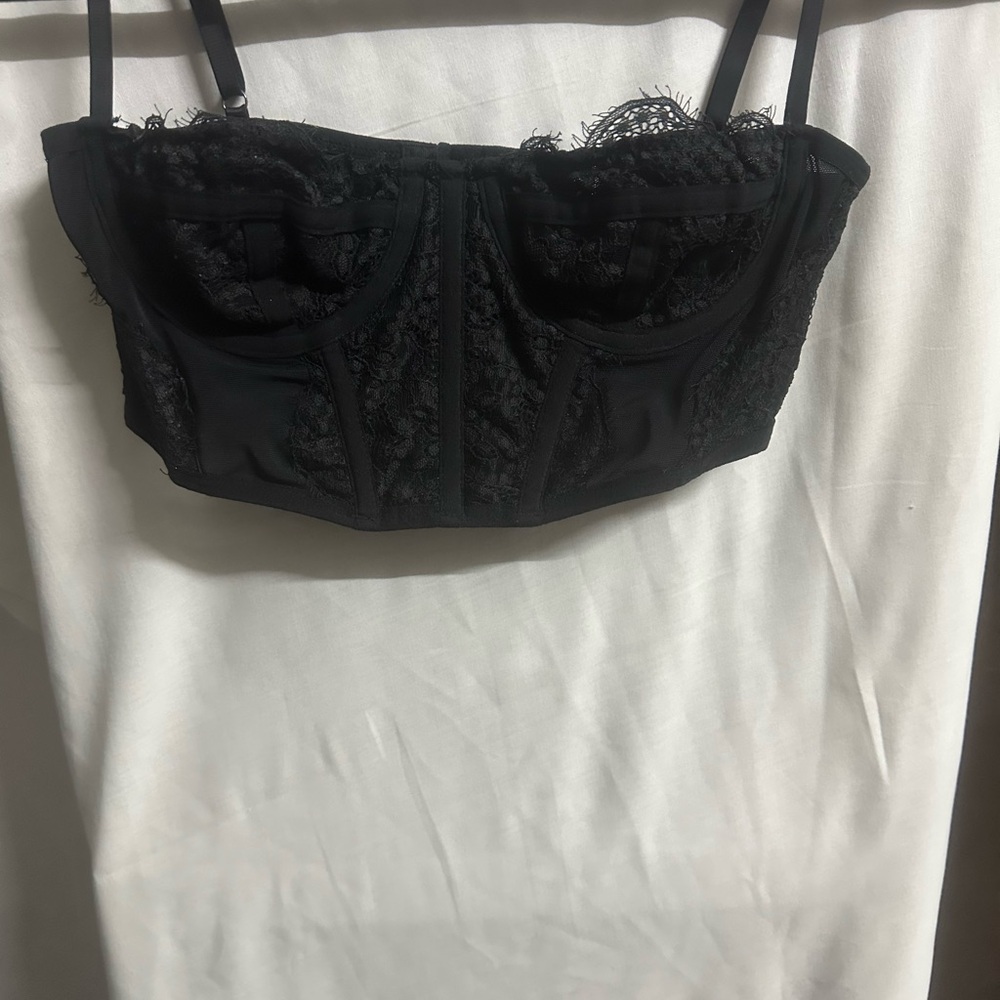 Urban Outfitters Black Lace Underwire Bustier Bralette